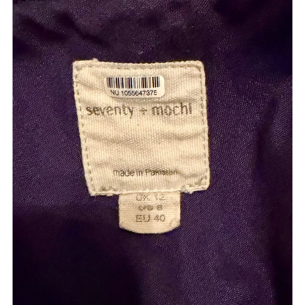 Anthropologie Seventy + Mochi Ruffle Denim Overalls Wide Leg Sz 8 - Picture 9 of 9